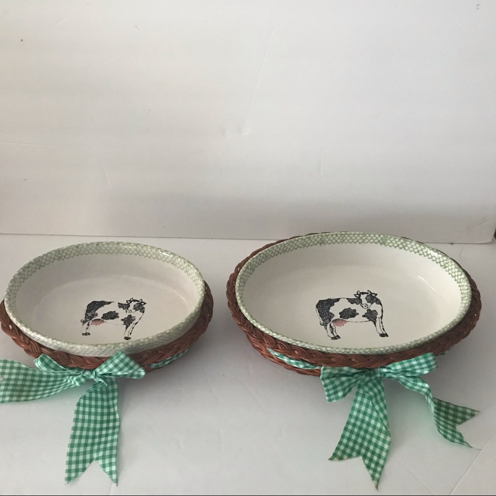 Vintage Farmhouse  Transon 1995 cow  serving dish